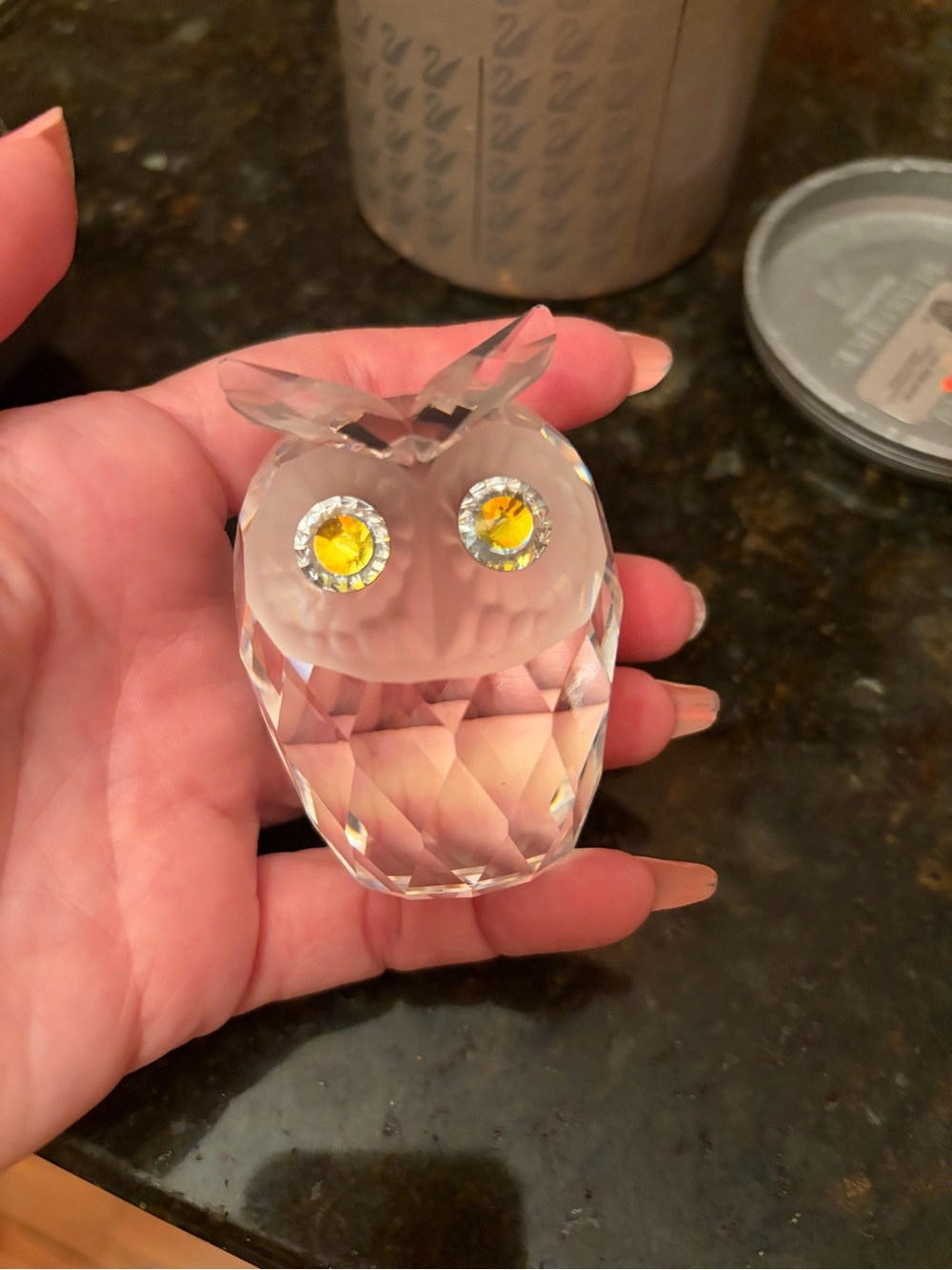 Swarovski crystal owl figurine